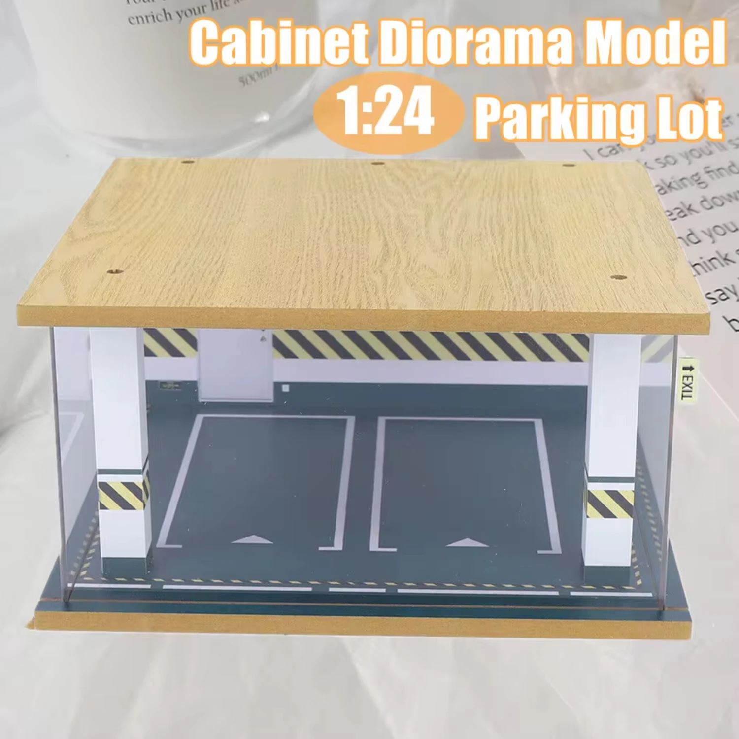 

1 24 Simulation Car Model Display Box Desktop Solid Wood Acrylic Transparent Display Box With Lighting Decoration