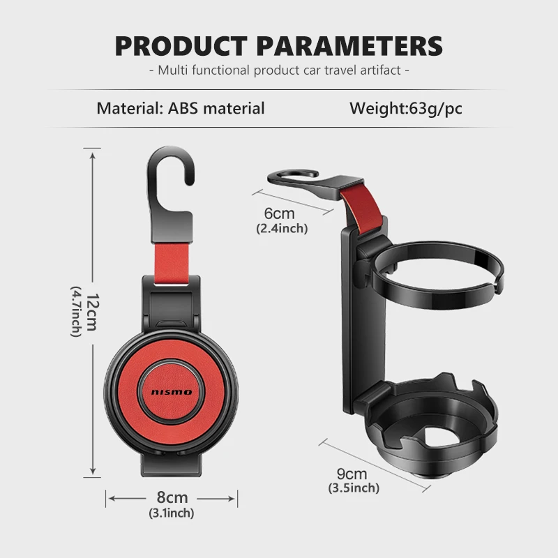 Car Interior Seat Back Hook Cup Holder Multifunctional Organizer Hooks For Nissan GTR NISMO JDM Teana Skyline Kawasaki R32 R33 view 6