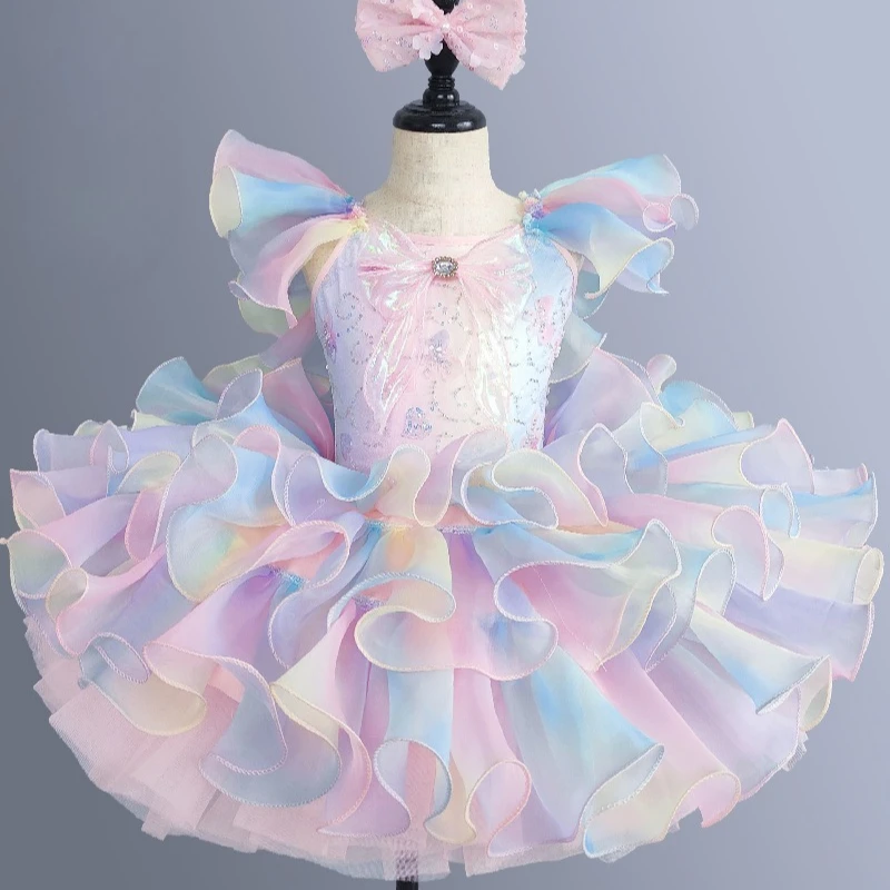 Classic Professional Ballet Tutu Dancewear Kids Girls Swan Lake Ballet Pancake Tutu Ballerina Party Dance Costumes Outfits