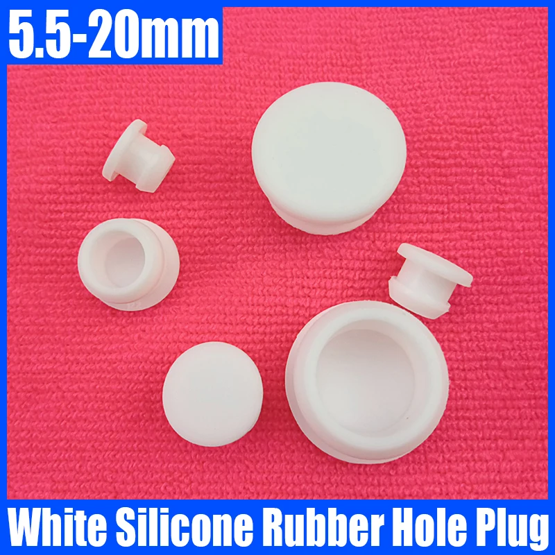 1-10PC 5.5mm-20mm White Silicone Rubber Cap Hole Plug Cover Rubber Stopper Sealing Plug Snap-on Gasket Blanking End Seal Stopper