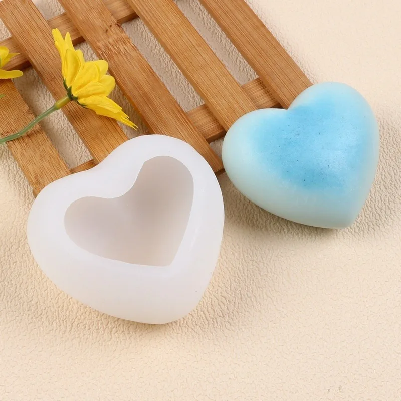DIY Love Heart 3D Silicone Mould for Valentine Car Scented Candle Squishy Ornament Chocolate Fondant Baking Home Decor Gift Tool 6