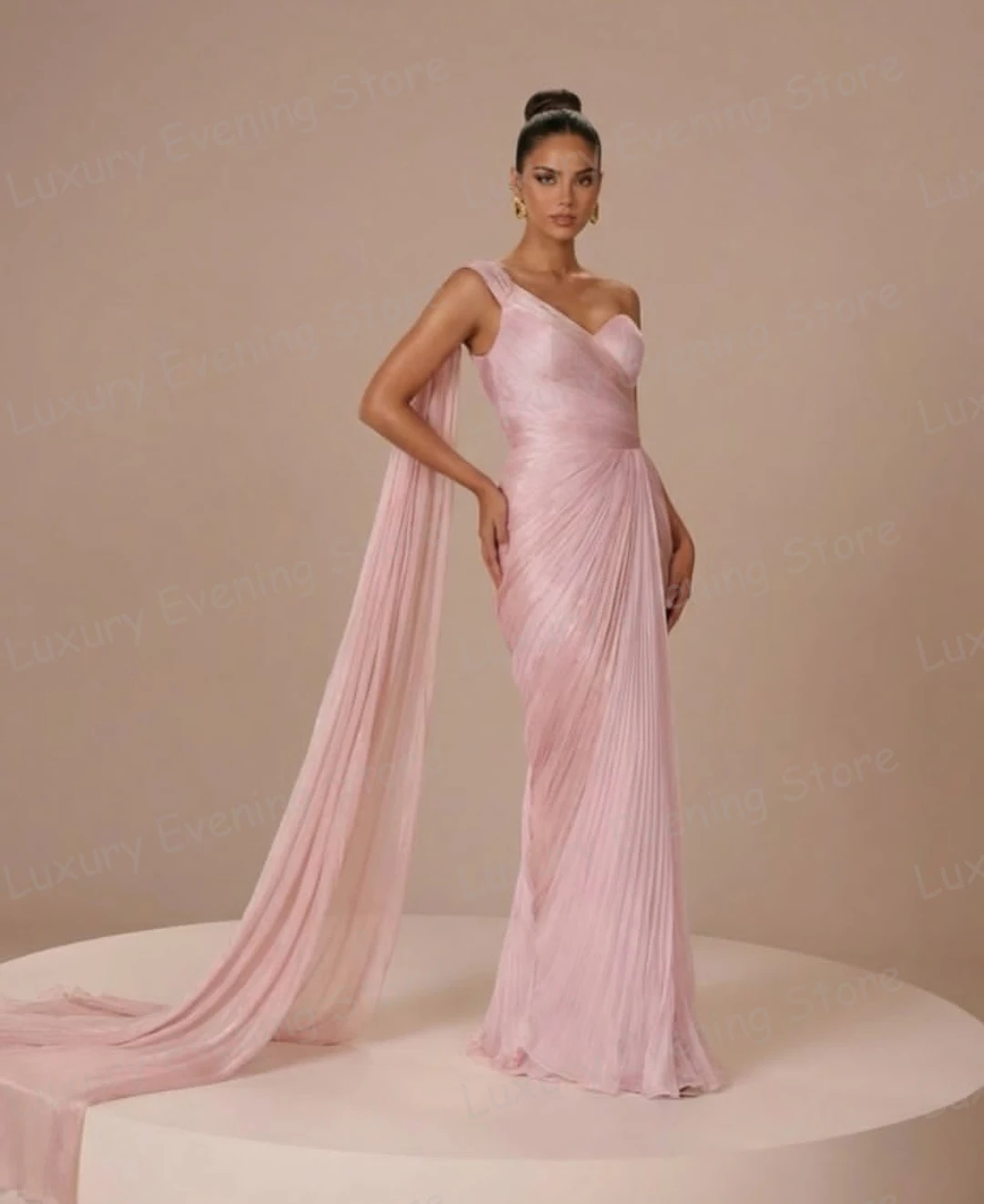 Einfache, sexy Abendkleider mit Rüschen, Meerjungfrauenkleid, One-Shoulder, rückenfrei, Ballkleider, modische Partykleider, maßgeschneiderte Vestidos De Noche