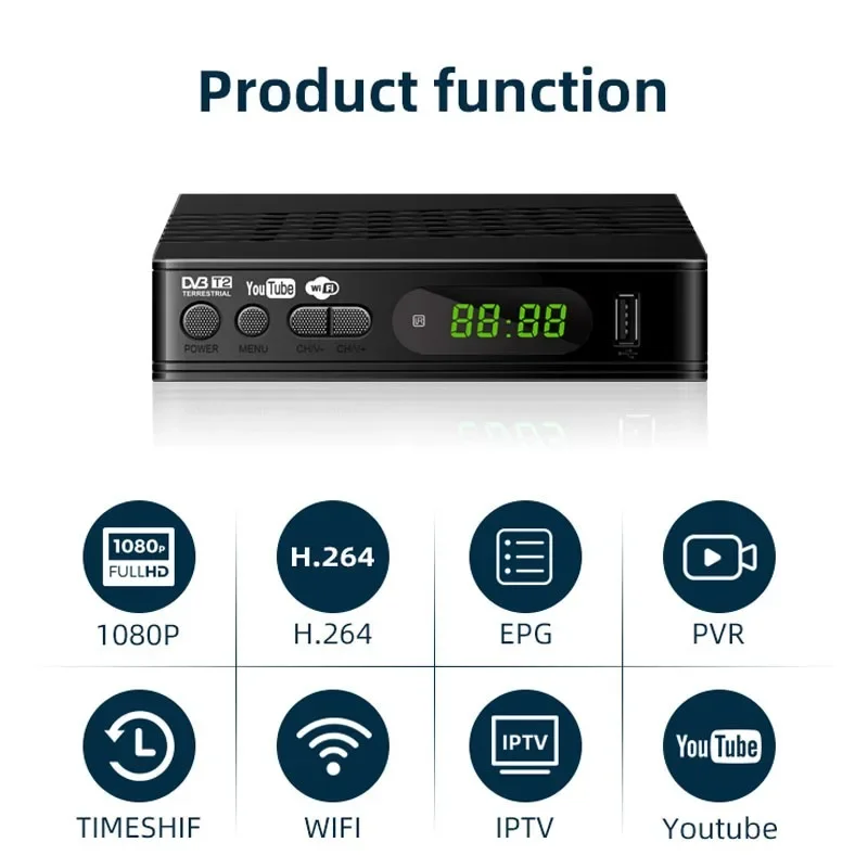 Imagem -06 - Sintonizador de tv com Adaptador de Monitor hd 1080p tv Receptor do Monitor Decodificador de Satélite Usb2.0 Dvb-t2 Dvb-t2