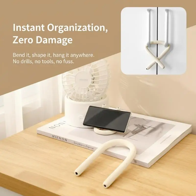 

S-shaped U-shaped Bendable Hanging Hook Multifunctional Flexible Portable Hanger Home Kitchen Bedroom Closet Office Storage Hook