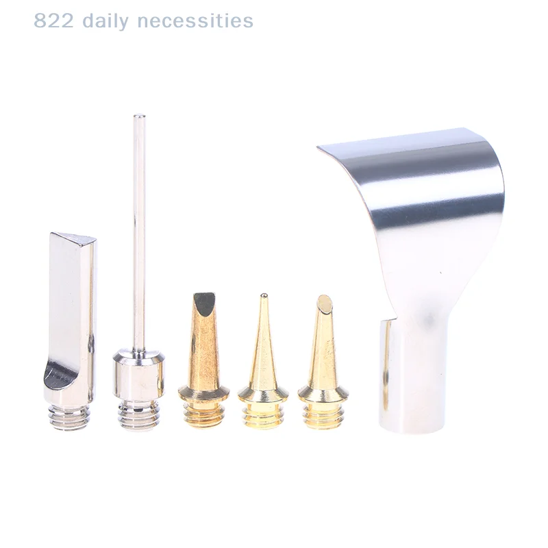 5/6Pcs Replacement Copper Tips Nozzle Kit For Hs-1115K / Mt-100 Aerated Flame Butane Gas Soldering Iron Cordless Welding Tool