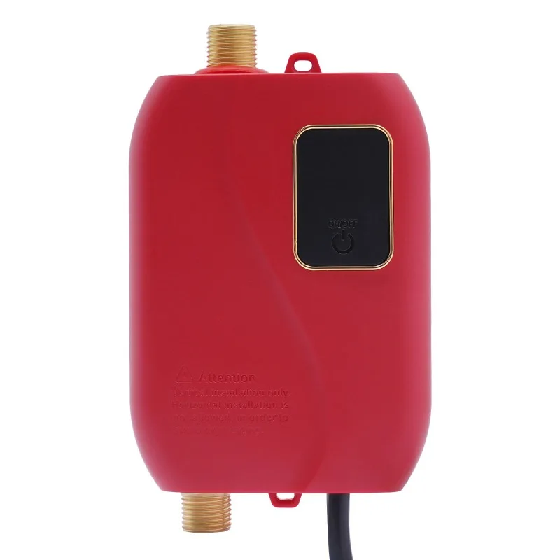 3000W Instant Water Heater 68-122℉ Kitchen Mini Electric Water Heater with Digital Display Red Tankless Water Heater