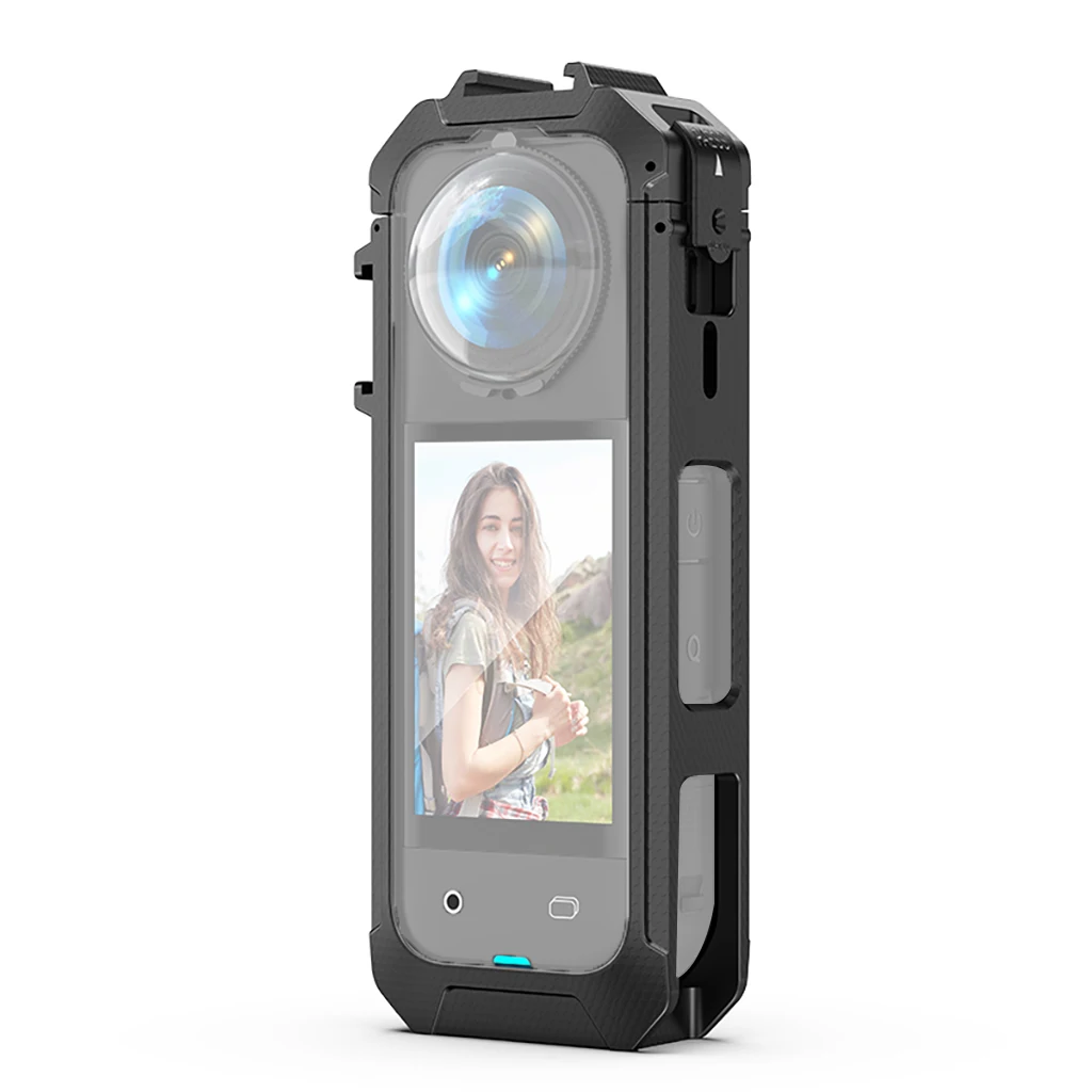 Für Insta360 X5 Erweiterung Fall Metall Schutz Rahmen Mit Kalten Schuh Halterung Magnetische Basis für Insta 360X5 Kamera Käfig Rig – Detail 6