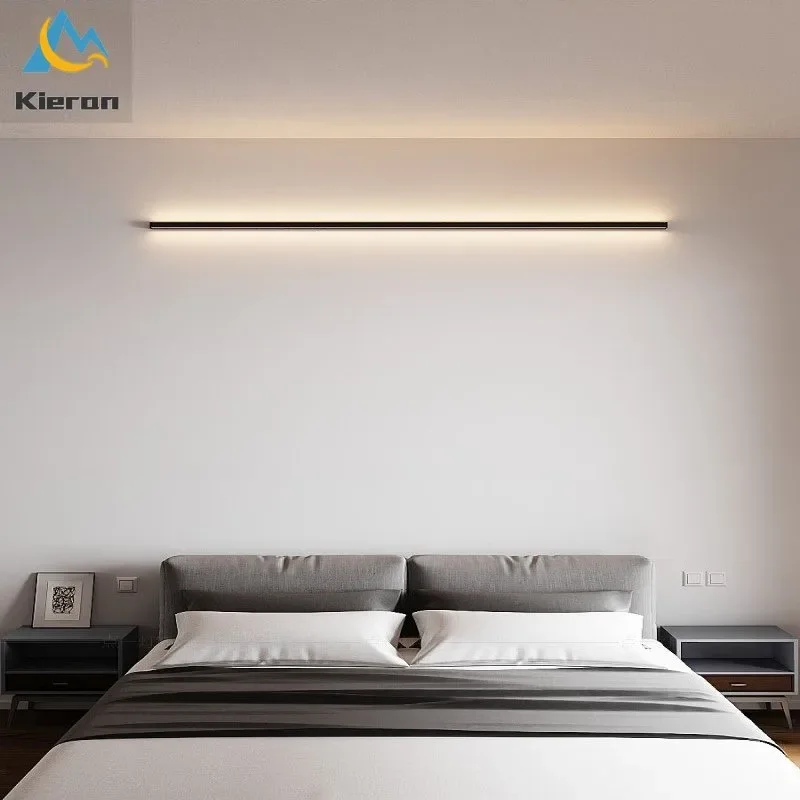 Nordic Modern Long Strip Led Wall Lamp Bedroom Dining Room Balcony Aisle Bedside Wall Lights  Living Room Decoration Wall Lamps