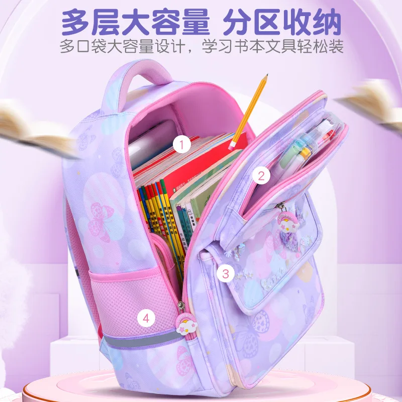 Sacs à dos d'école imperméables pour enfants, sacs à dos Kawaii pour filles douces, sacs d'école Oxford grill pour élèves du primaire, sacs initiés mignons pour enfants