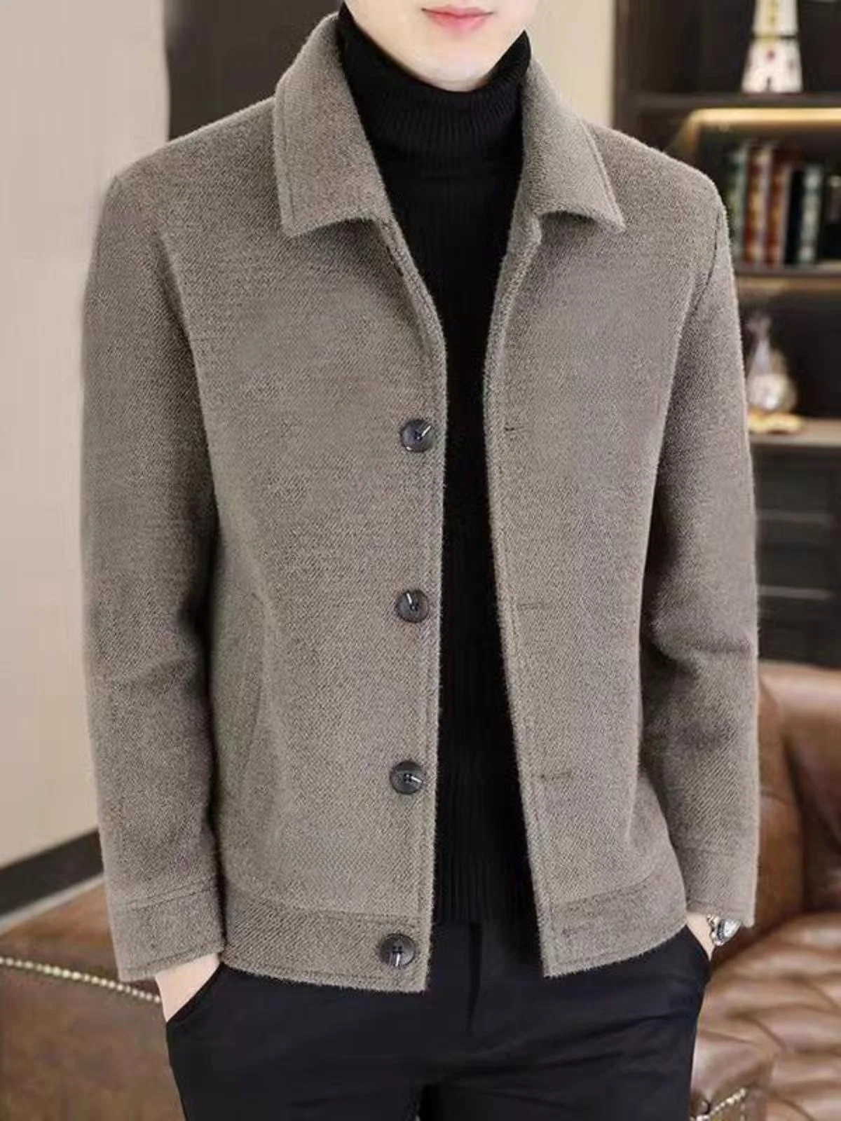 جديد 2025 معطف تويد صوف للرجال من Jaet ort للخريف والشتاء معطف من التويد غير رسمي عالي الجودة للرجال معطف مناسب #4