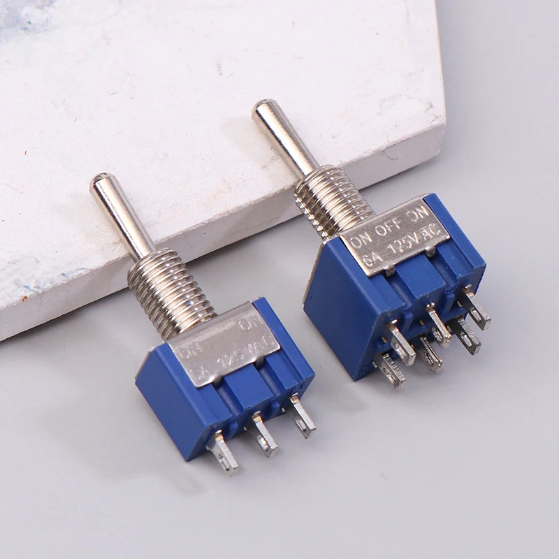 1PC Mini Kippschalter 3 Position 2 Position 3-Pin 6-Pin ON OFF ON DPDT DPST 6A 125VAC 3A 250VAC Rast Flachgriff Für Auto