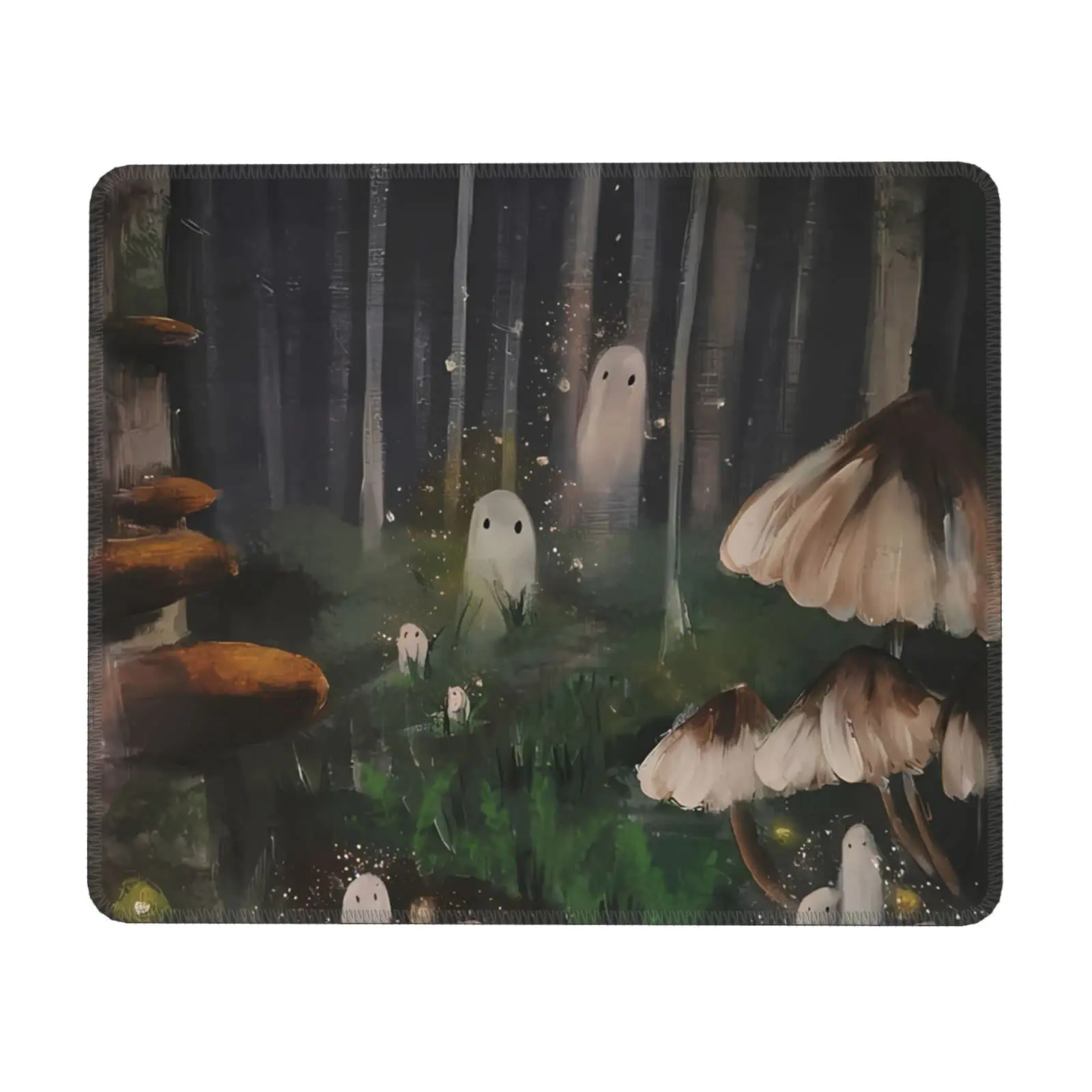 Vintage Forest Ghosts Kawaii Printing Lock Edge Gaming Mousepad Mouse Mat Keyboard Mats Desk Pad 22x18cm