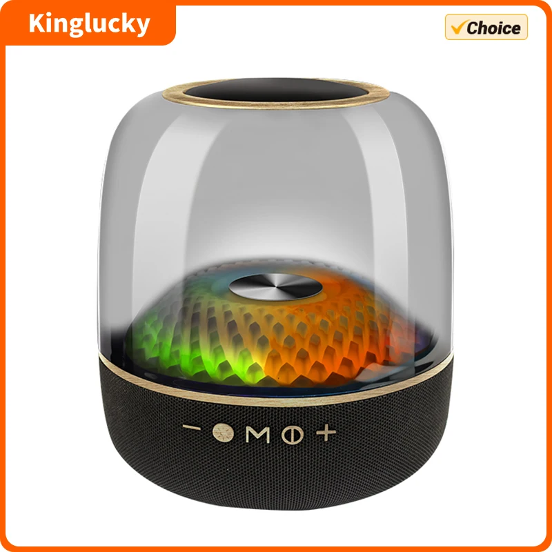 kinglucky 120W High Power Bass Music Box 9D Surround Sound Column Full Screen Transparent Bluetooth Speaker TWS/AUX/BT/USB/TF