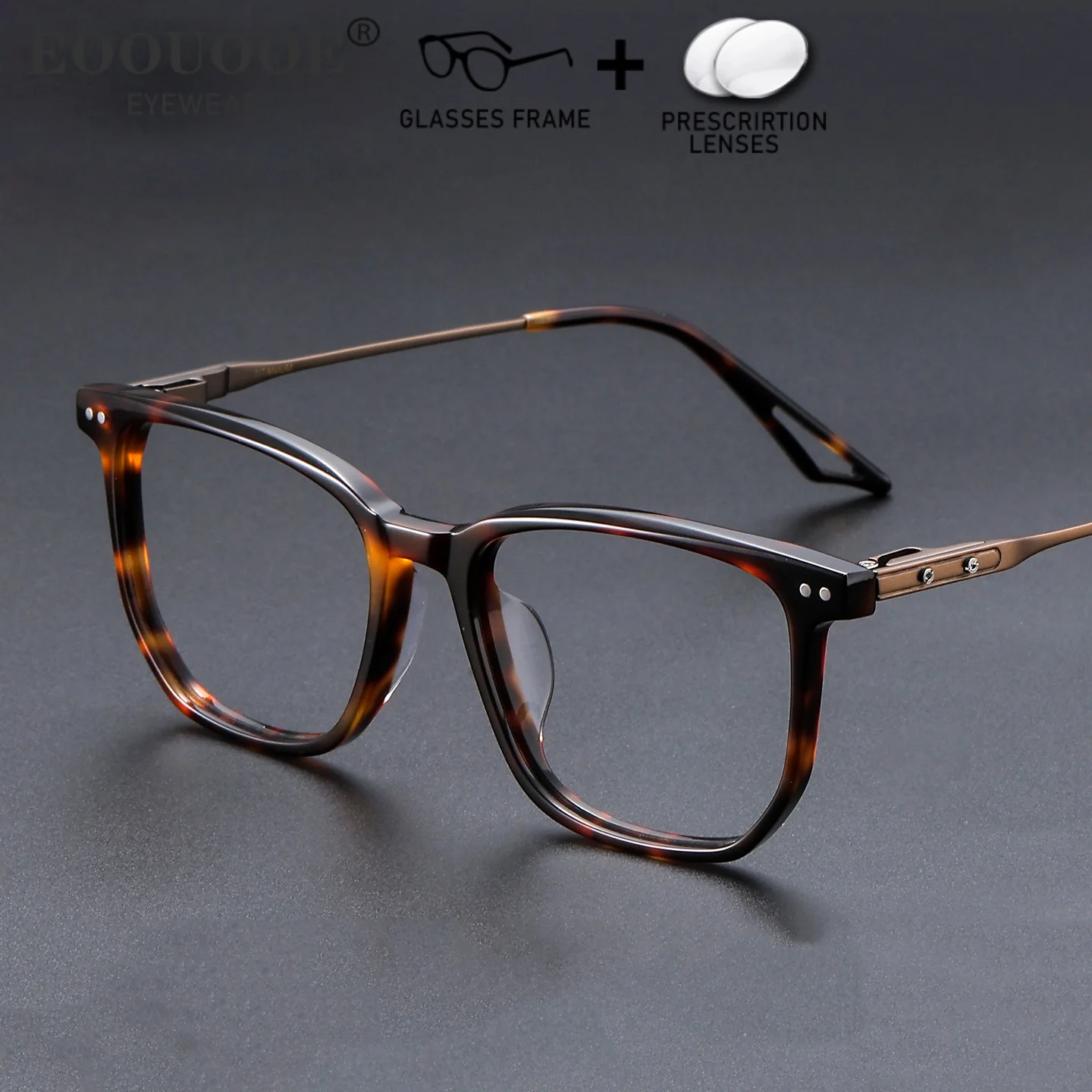 

Retro Large Size Design Glasses Optical Eyewear Prescription Lenses Myopia Progressive Anti-Reflective Anti Blue Light Glasses