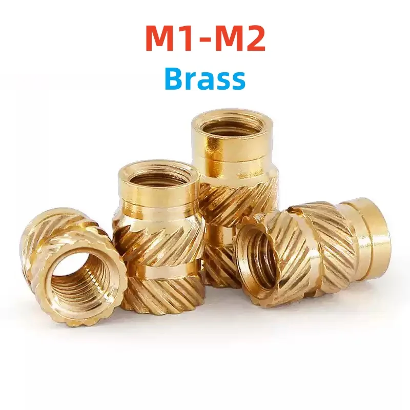 M1 M1.4 M1.6 M1.7 M2 Insert Brass Nut Double Twill Injection Embedment Nut For 3D Printer Plastic Case