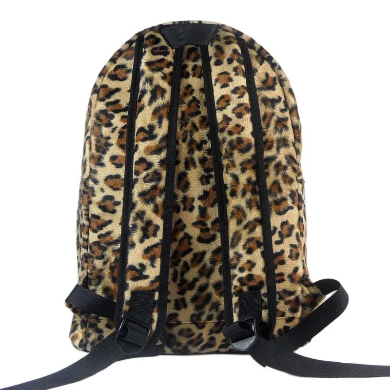 Imagem -03 - Leopard Print Mochila de Pelúcia para Homens e Mulheres Bolsa Estudantil Casual Marca Original de Designer Venda Quente