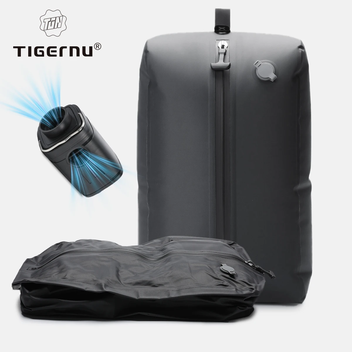 タイガーヌ真空圧縮バッグ、ポンプ付き、別売りの真空パック、旅行用携帯バッグ、防水tpu荷物包装、分割バッグ