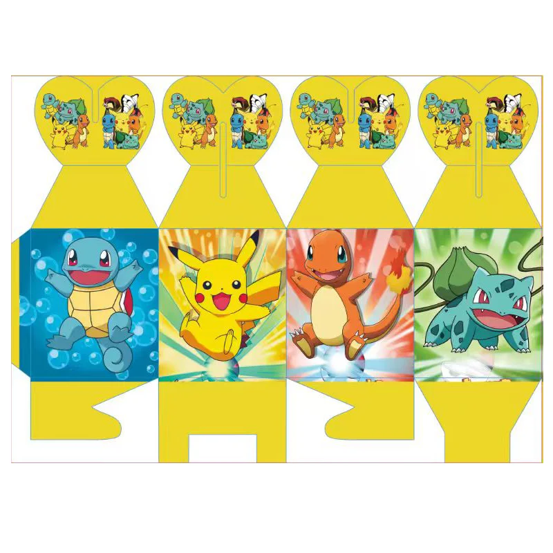 صندوق حلوى بطابع البوكيمون الكرتوني لحفلات أعياد الميلاد وحفلات أعياد الميلاد بيكاتشو كوكي صندوق مفاجآت لتزيين مستلزمات حفلات أعياد الميلاد