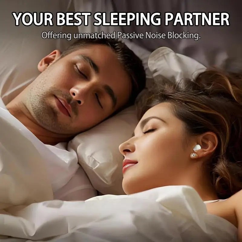سماعات أذن لاسلكية للنوم تعمل على إلغاء الضوضاء، سماعات رأس لاسلكية خفيفة للغاية، تحكم ذكي باللمس، غير مرئية ومريحة
