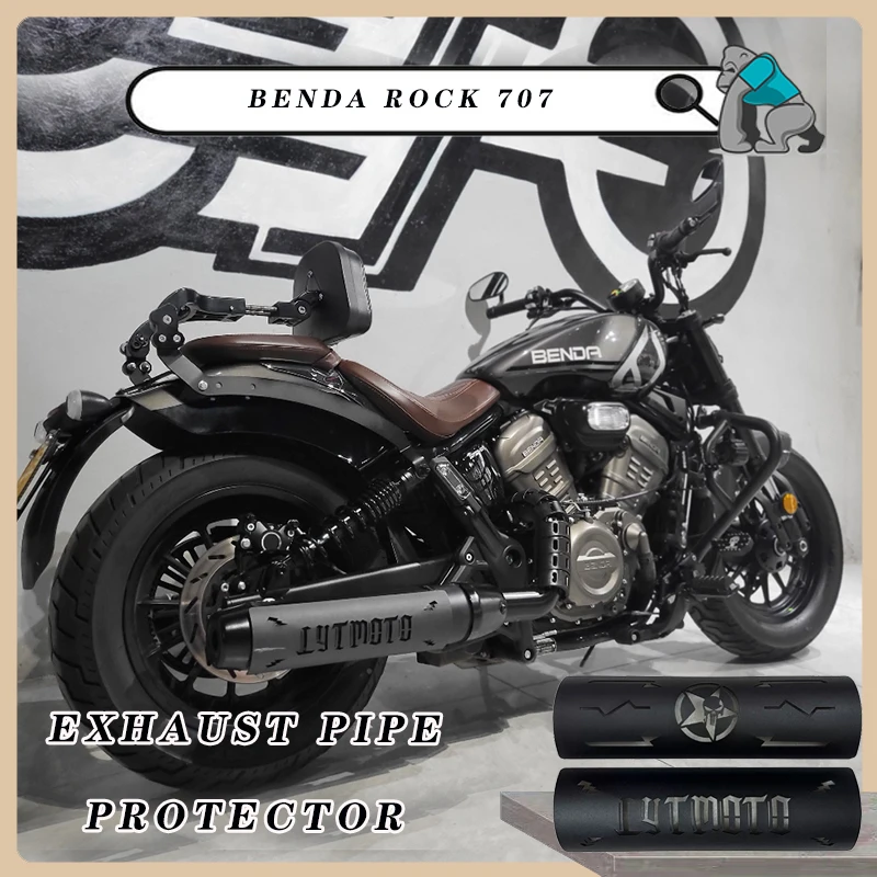 

Motorcycle Exhaust Pipe Protector Heat Shield Cover Guard Anti-scalding Cover New Accessories For Benda Rock 707 Gray Stone 707