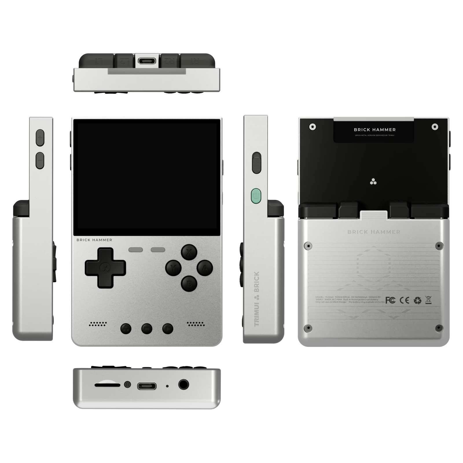 Metallgehäuse Trimui Brick Hammer Konsole - 3,2 Zoll Ultra-Klarer IPS-Bildschirm 3000mAh Open-Source Handheld Retro-Spielkonsole Bestes Geschenk