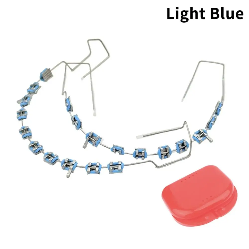 

Colorful Temporary Tooth Decoration with Metal Wires with Box Orthodontic Ligature Ties Dental Decorations Fake Brackets