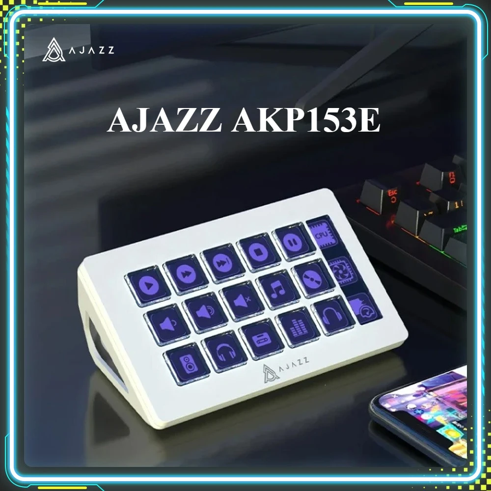 

AJAZZ AKP153E Stream Deck Multifunctional Console Panel 15 Macro Keys Trigger Actions Mini Keypad Desktop Custom Keyboard Gifts