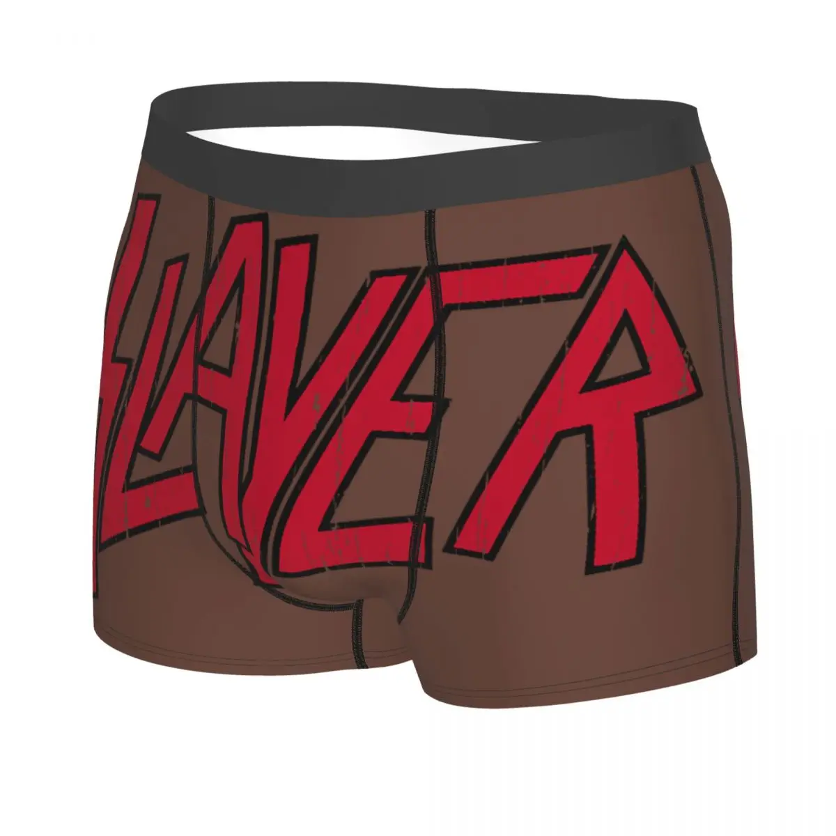 Fashion Heavy Metal Rock Slayers Letter Print Boxers Shorts Panties Male Underpants Stretch Briefs Underwear