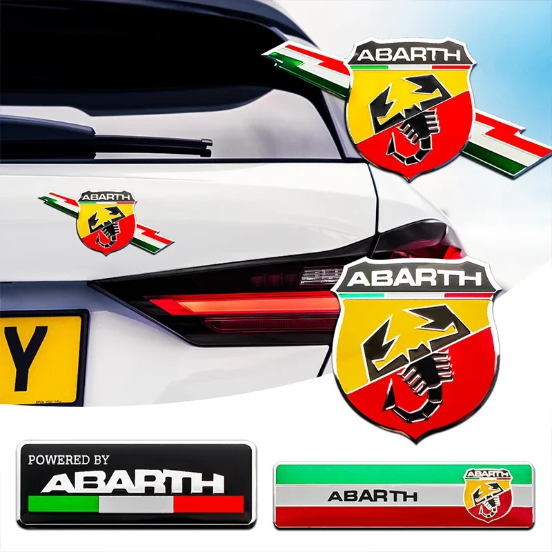 Car Styling 3D Sticker Metal Abarth Scorpion Adhesive Badge Emblem Decal for Abarth Punto 124 125 500 Fiat Viaggio Car Accessory