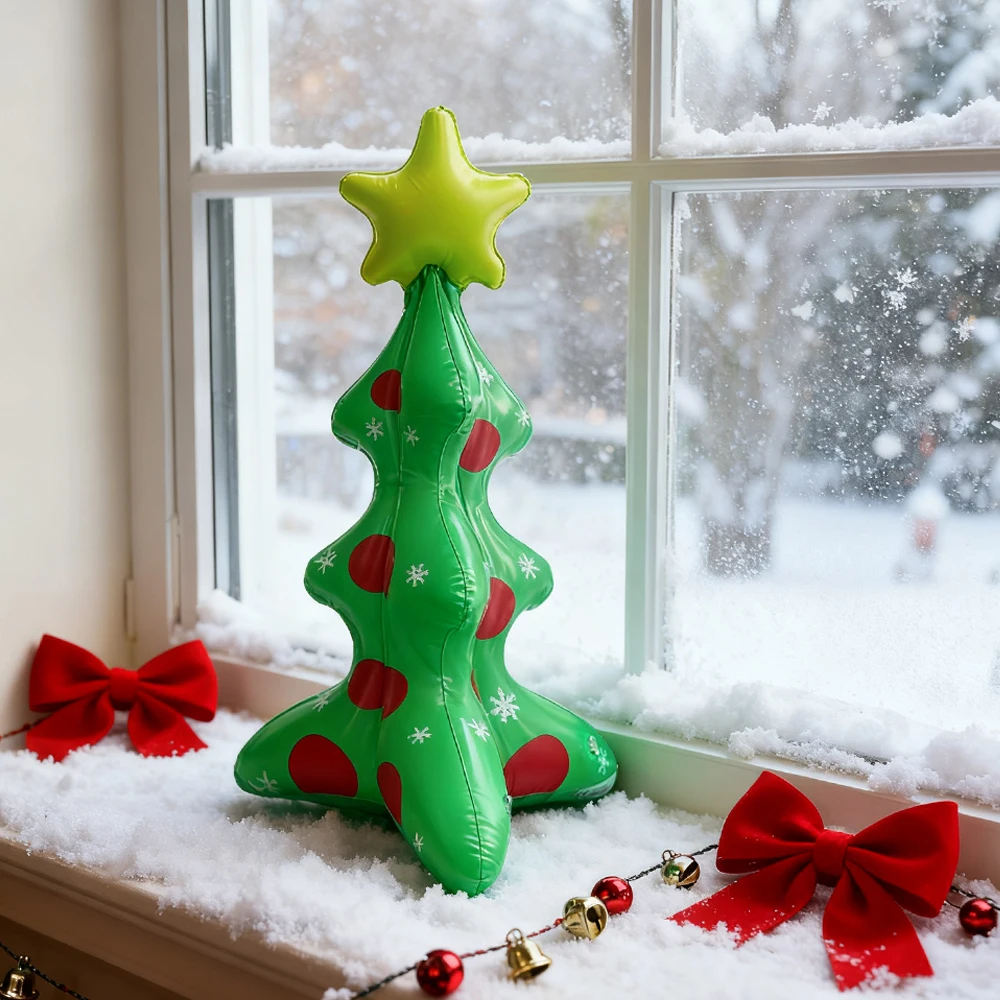 1-delige PVC kerst opblaasbare staande kerstboom buiten vakantie decoratie feestelijke benodigdheden 3D-basis inbegrepen