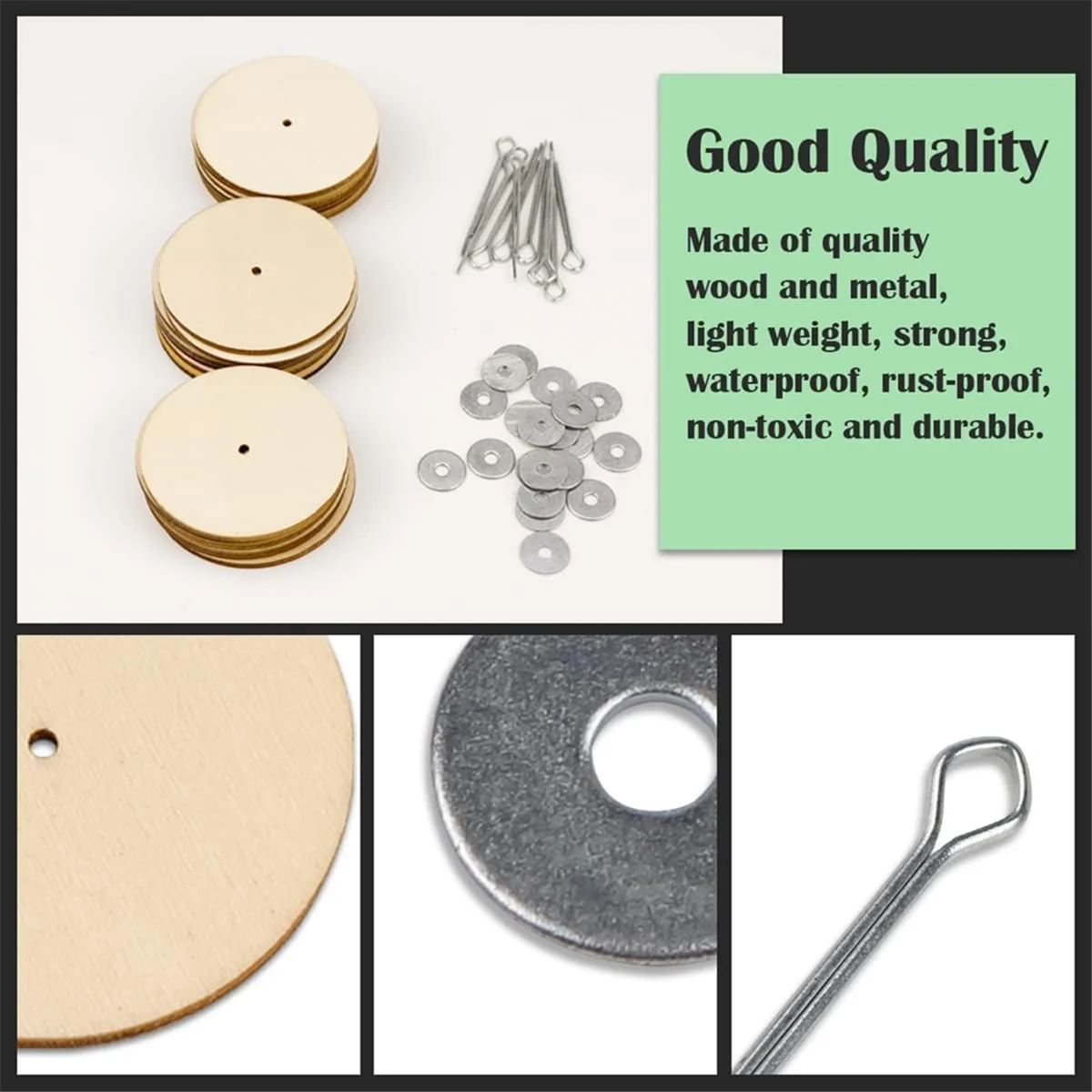 

AT13 10 Sets Doll Joint Connectors Cotter Pin Joints and Wooden Fibreboard Disks Movable Engage Bolt Dolls Accessories, 50mm