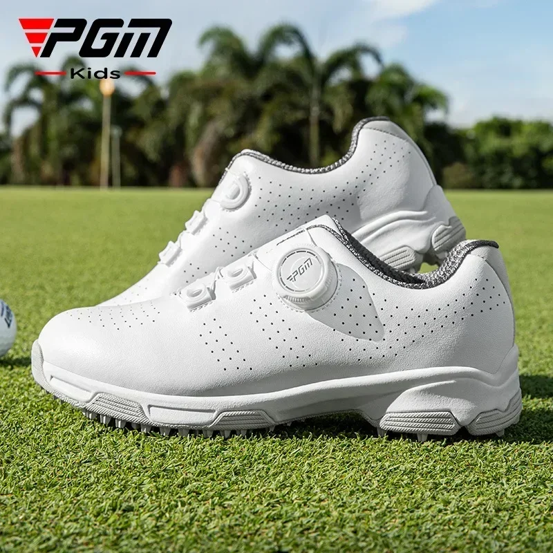 

PGM Children's Golf Breathable Sneakers For Teenagers Boys And Girls Knob Lace Anti Slip, Lightweight And Comfortable