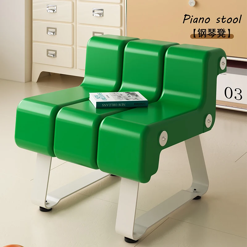 Dopamine Piano Stool with Cartoon Keyboard Design EcoFriendly Music Bench for Indoor Outdoor Artistic Accent Chair with Backrest