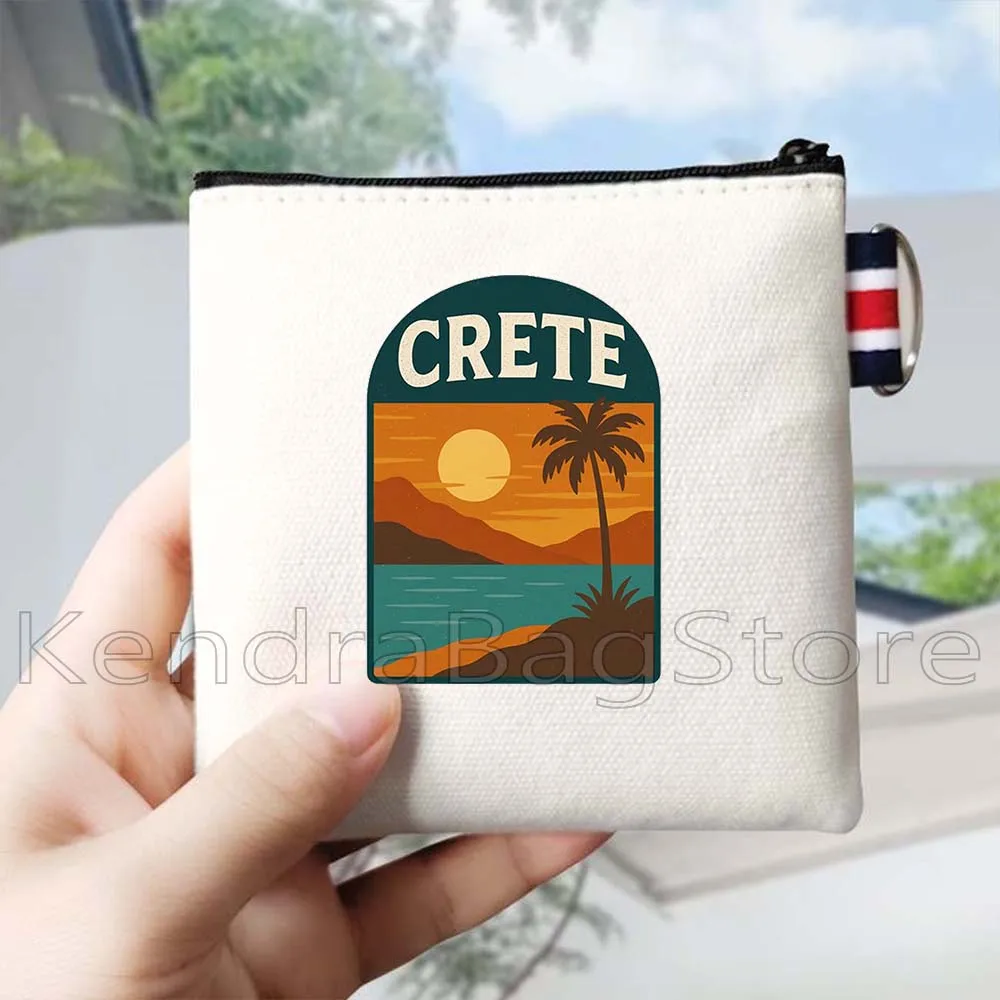 الجمالية Naxos كريت اليونان سانتوريني شاطئ الغروب الهدايا قماش محفظة نسائية للعملات المعدنية حقيبة صغيرة مربع مفتاح تخزين حافظة للبطاقات حقيبة المحفظة الحقيبة
