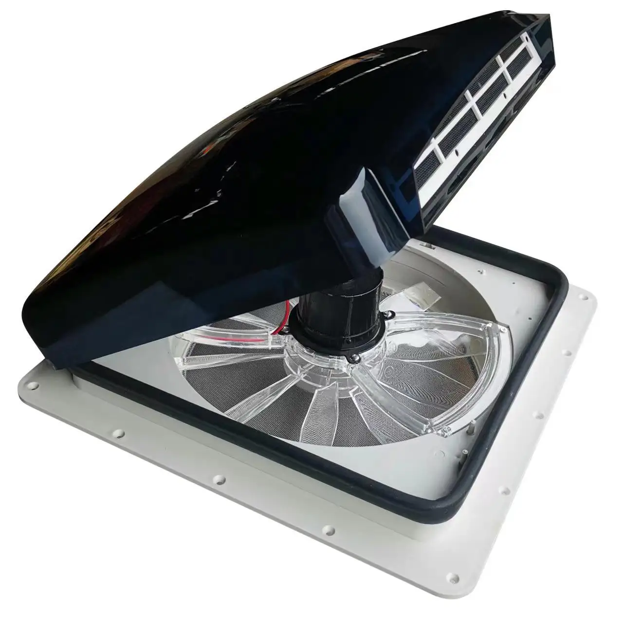 

Motorhome Accessories RV Roof Hatch Skylight Black Roof Fan for Van with Ventilation Rear Wing Close Still Work