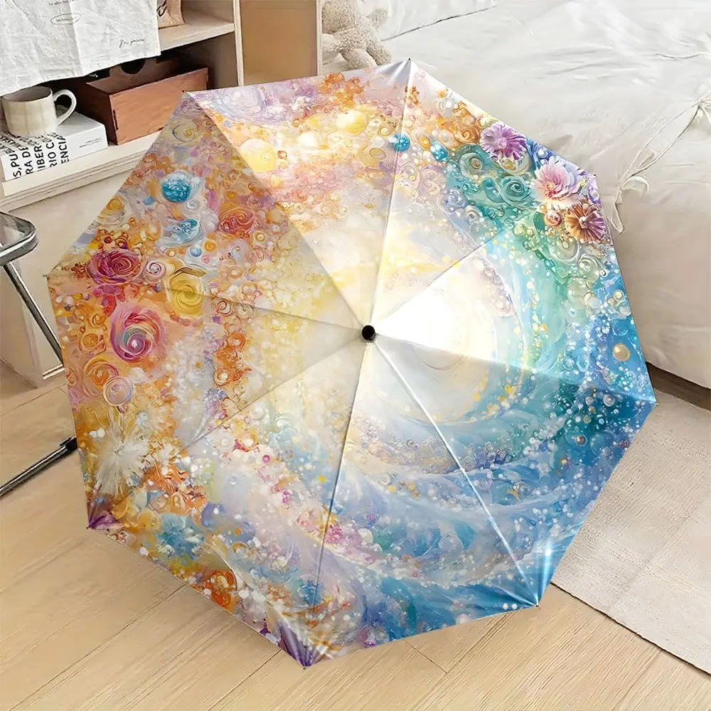 

Зонт-трансформер в стиле Ван Гога «Звездная ночь» — компактный дорожный зонт с 8 спицами, с желтым, оранжевым и золотым узором