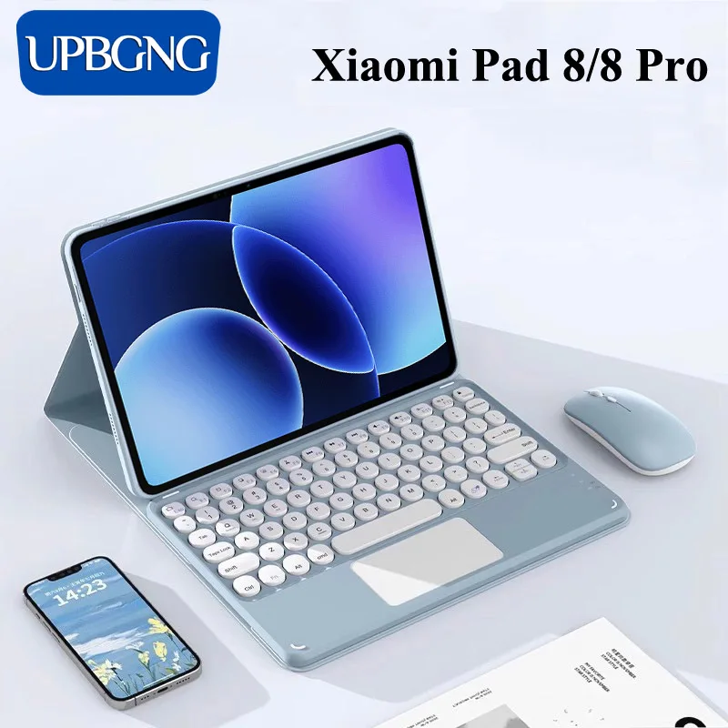 

Для Xiaomi Pad 8 Pro Pad 8 7 11,2-дюймовый чехол Съемный беспроводной Bluetooth-планшет Подставка для клавиатуры Чехол-книжка для Mi Pad 7 8 Pro