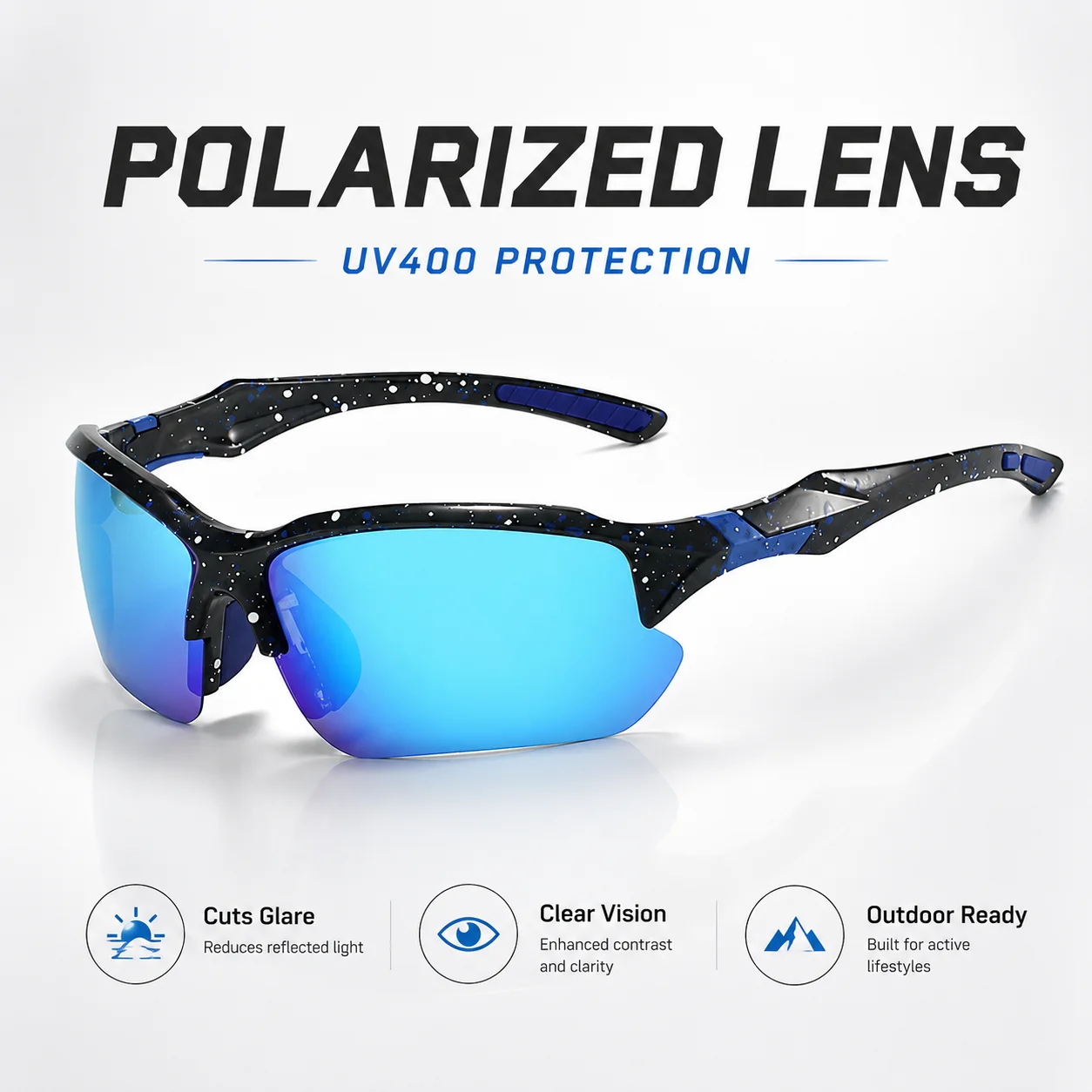 New Polarized Sports Sunglasses UV400 Protection Cool Outdoor Eyewear for Fishing Cycling Hiking Running Travel Men Women 8827