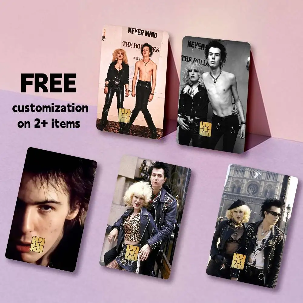 S-Sid Vicious Retor-Punk Card Stickers for Bank Access Protective Waterproof Film Cover Sticker Gift