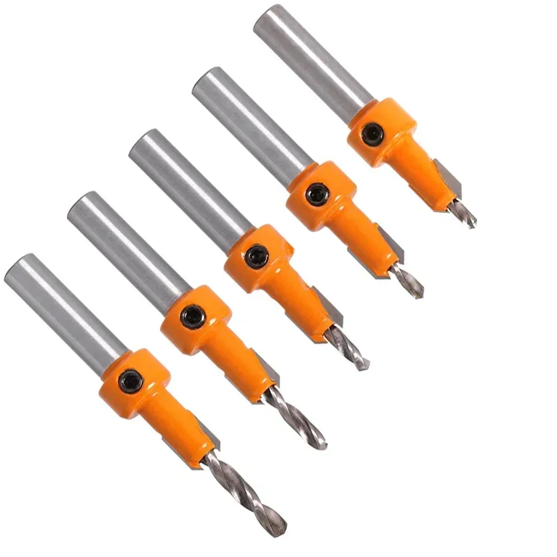 8mm Shank HSS Woodworking Countersink Router Bit Set Screw Extractor Remon Demolition for Wood Milling Cutter