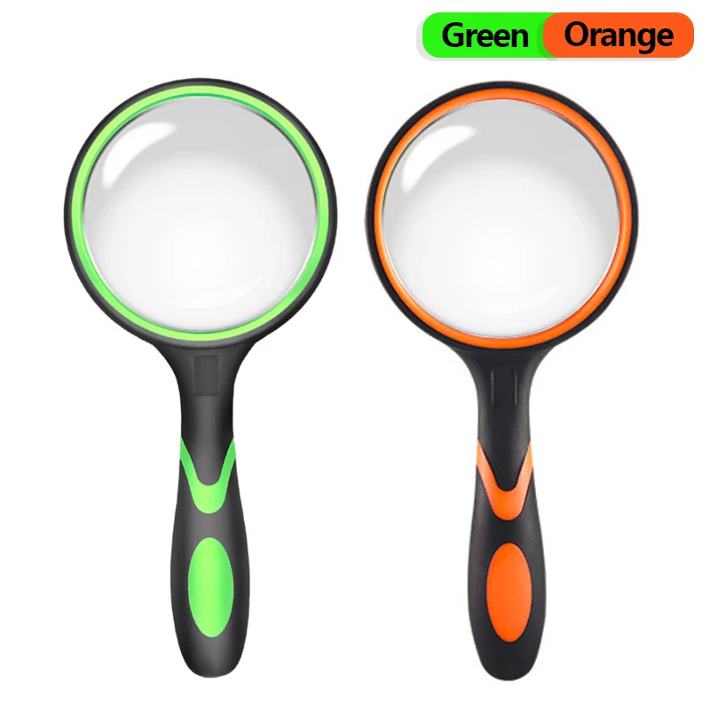 6X/7X/8X/10X Handheld Magnifying Glass Non-Slip Soft Handle Reading Magnifier For Kids Senior Reading Science Nature Exploration