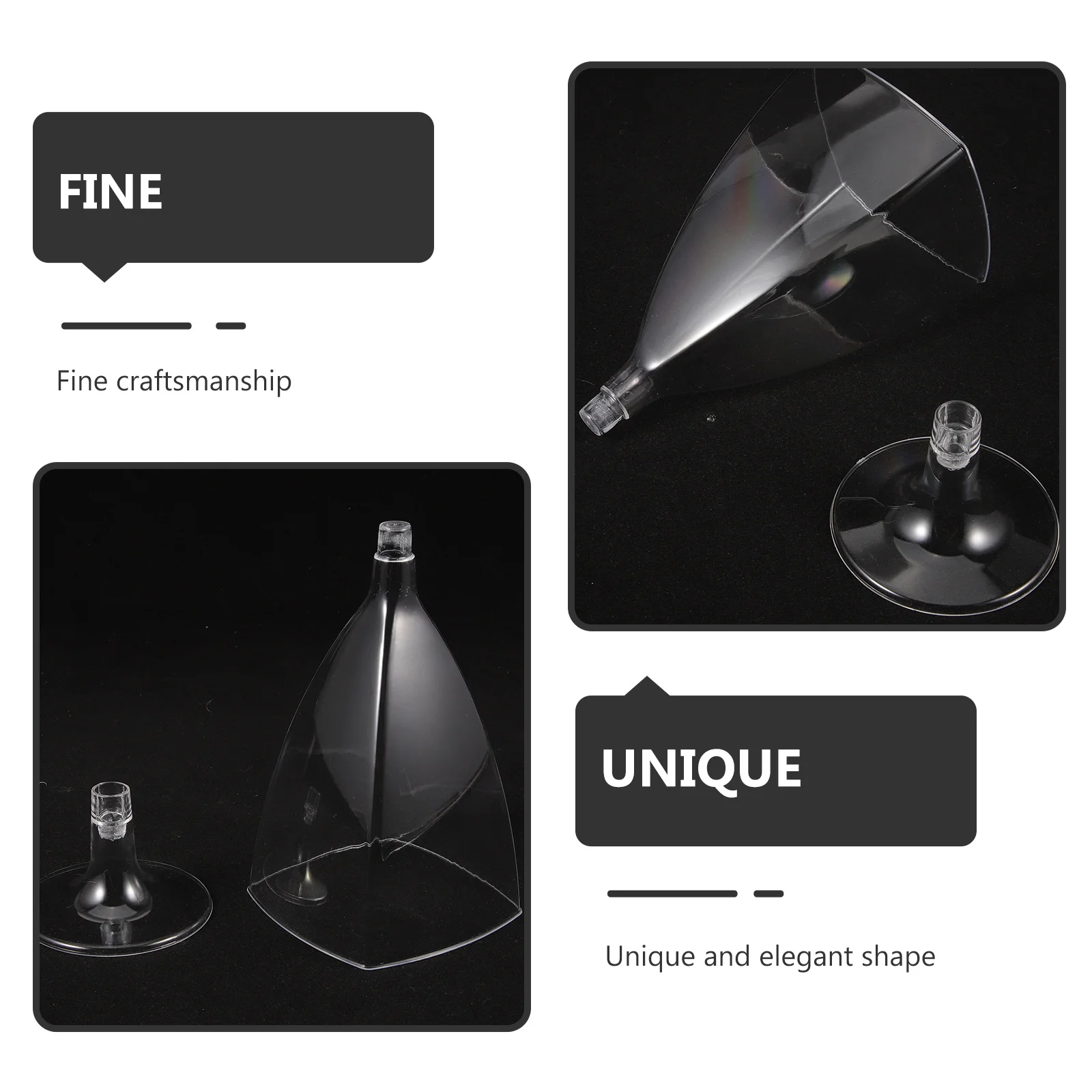 

25Pcs High Foot Wine Cups Creative Disposable Cocktail Cups for Wedding Banquet Party Clear Elegant Drinking Glasses