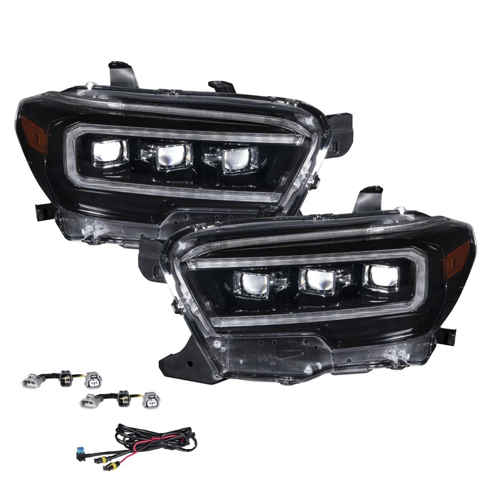 LED Clear Headlight Assembly for 2016-2023 Front Lamps DRL with Driver and Passenger Side with Bulbs