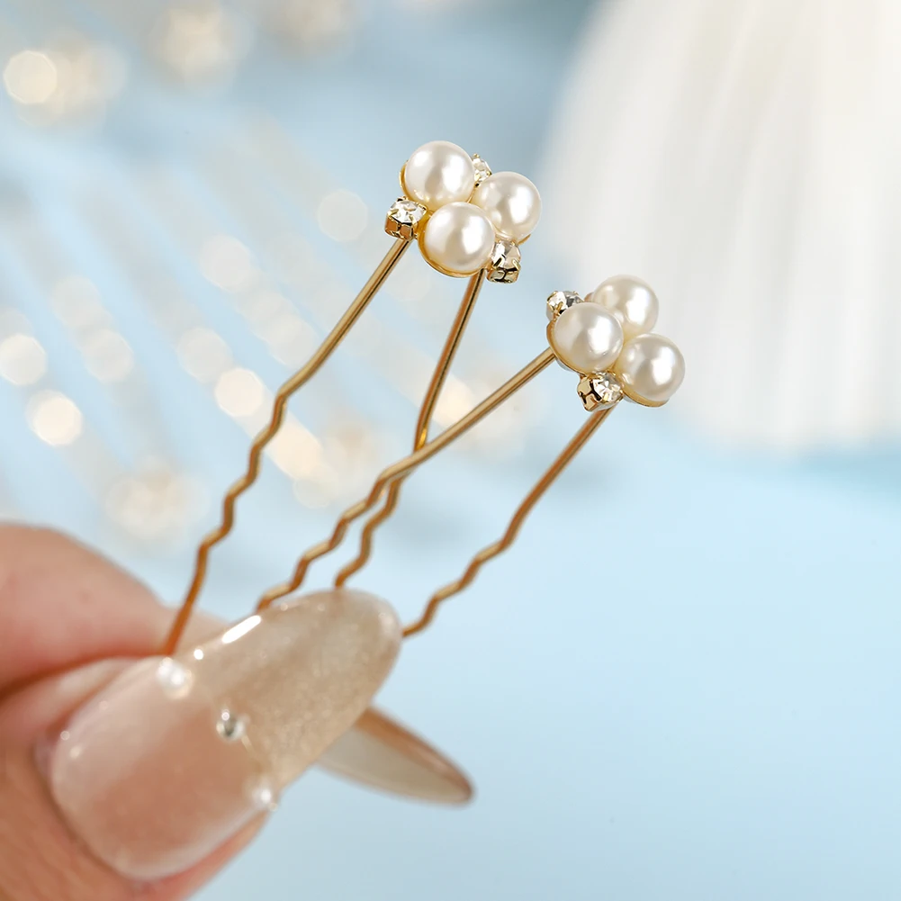 Fashion Korean-style Handmade Pearl Hairpin Set Classic Simple Bridal Hair Clip Bun Headdress Party Hair Accessories for Women image 5
