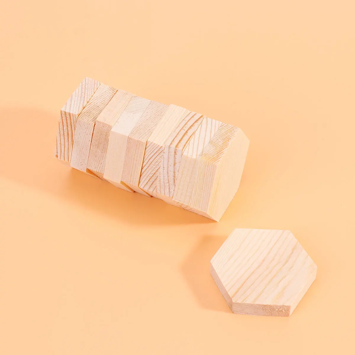 

10pcs Polygonal Wood Block Small Craft Wood Plank Hexagon Pine Diy Wooden Board For Art Projects Handmade Decorative Crafts
