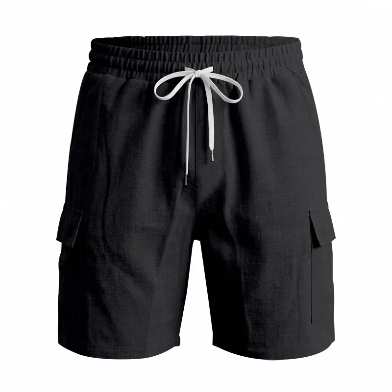 Men Drawstring Multi Pocket Beach Cargo Shorts, New Loose Fit Casual Short Trousers Travel Holiday Outdoor Daily Wear