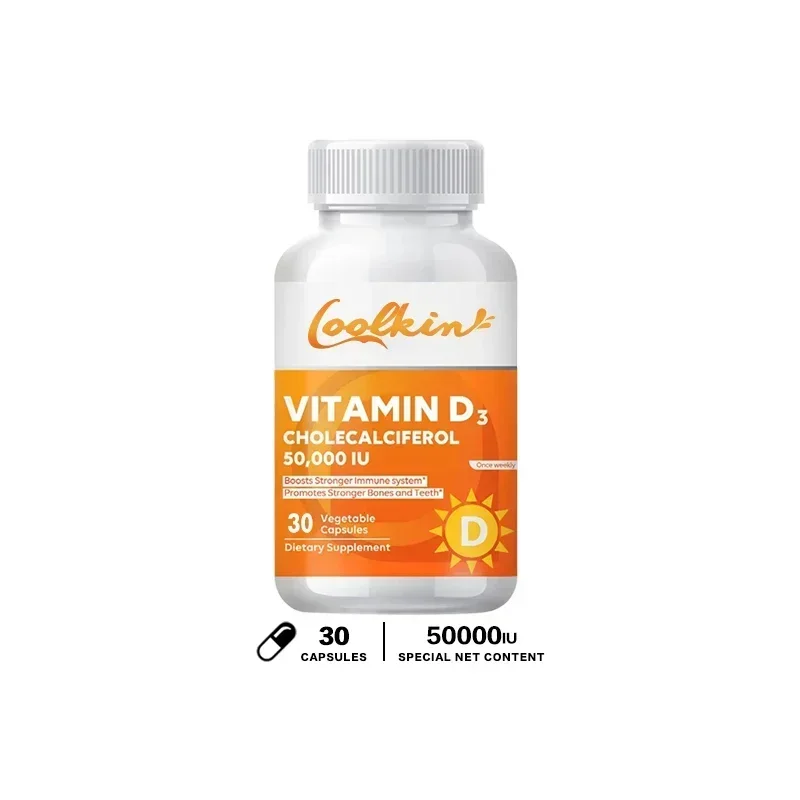 Vitamin D3 50000IU - Promotes Healthy Muscle Health, Strong Bones and Nervous System Health, Immune Support