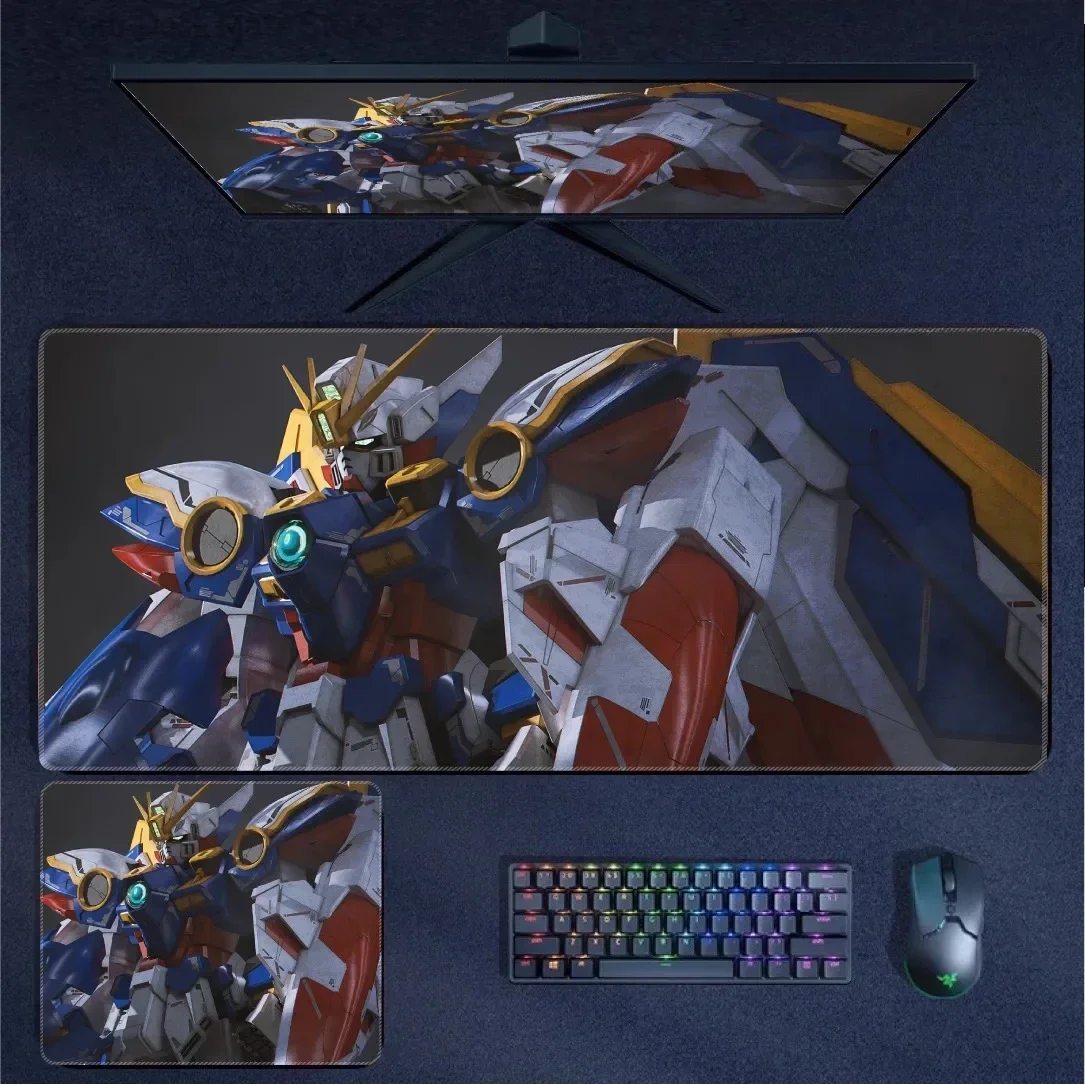 Anime Wing Gundam Robot Large Mousepad Rubber Non-Slip Gaming Desk Mat Keyboard Pad for Home Office Decor