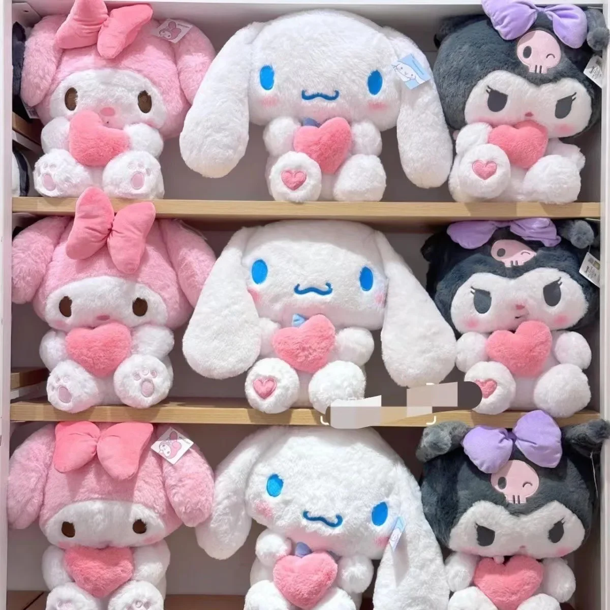 

50cm Cute Heart Hugging Kuromi Plush Toys Sanrio Melody Doll Kawaii Children Sleeping with Plushies Gift Room Decoration Dolls