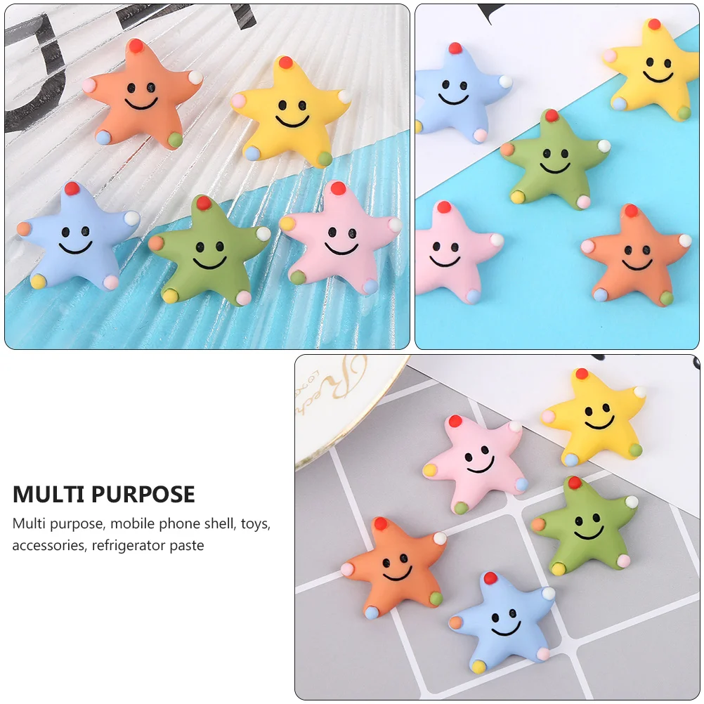 

25pcs Star Shape Resin Fridge Magnets Smooth Edge Long Life Cozy Home Decor Phone Case Charm Refrigerator Accessories